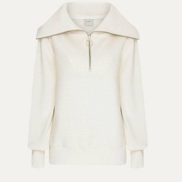Varley Vine Oversized 1/2-Zip Pullover Sweatshirt Size M in Ivory - Picture 1 of 8